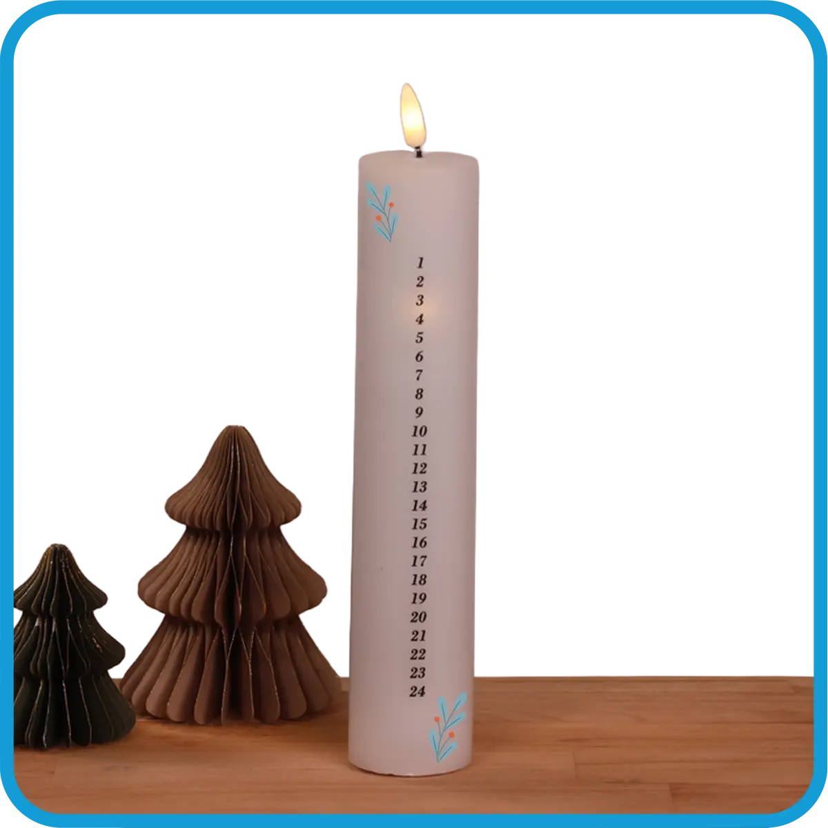 LED kalenderlys med juletræer